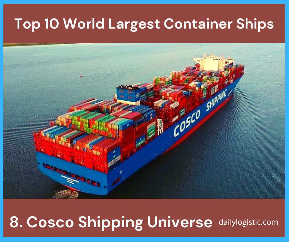 10 Largest Container Ships in 2023 9 10 Largest Container Ships in 2023
8th: COSCO Shipping Universe